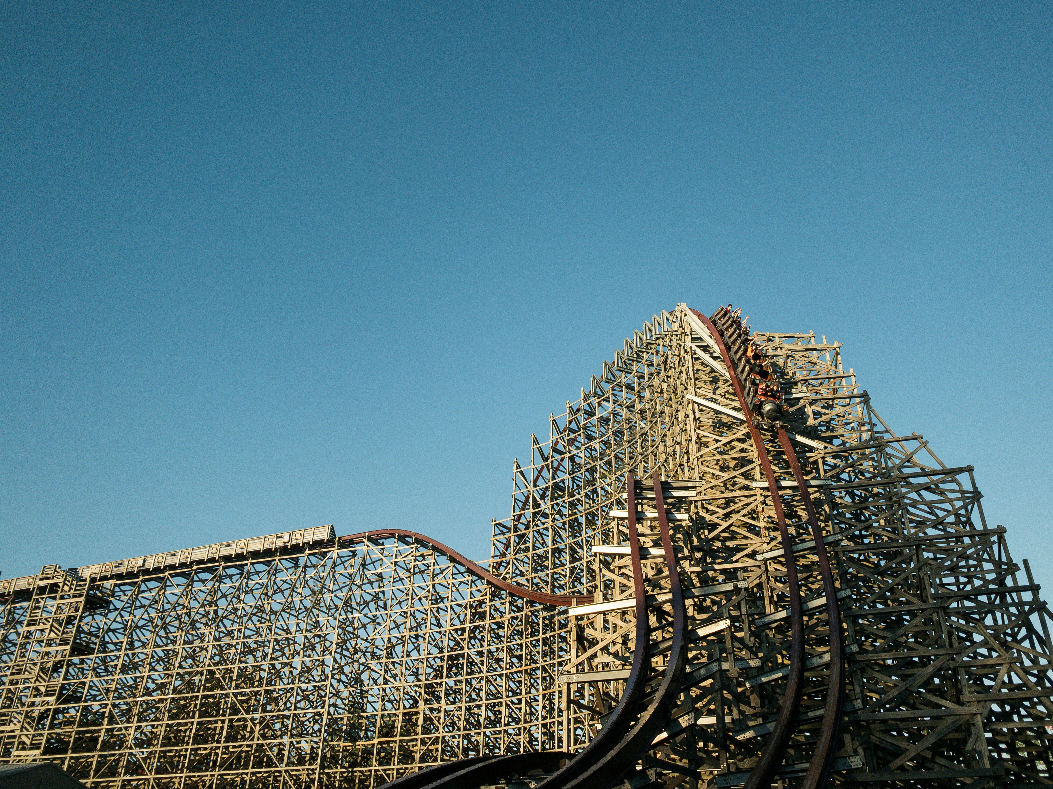 gray metal frame under blue sky during daytime